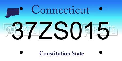 37ZS015 Connecticut License Plate