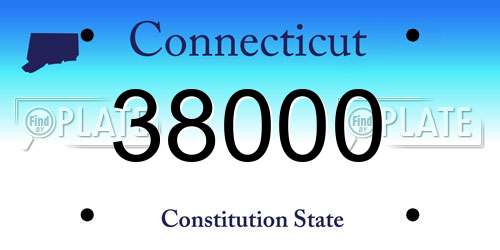 38000 Connecticut License Plate
