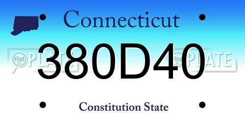 380D40 Connecticut License Plate