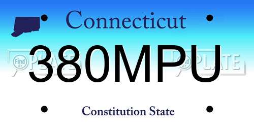 380MPU Connecticut License Plate