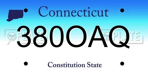 380OAQ Connecticut License Plate