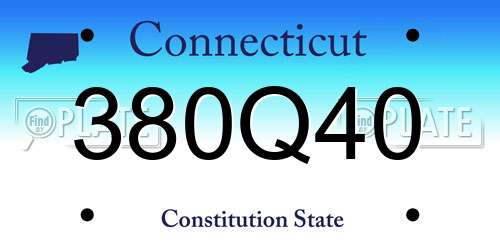 380Q40 Connecticut License Plate