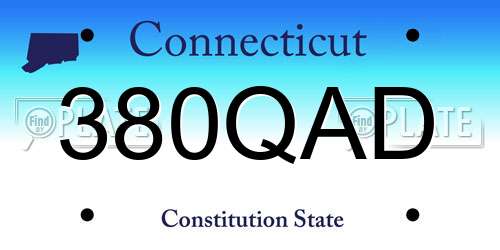 380QAD Connecticut License Plate