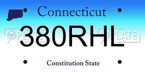 380RHL Connecticut License Plate