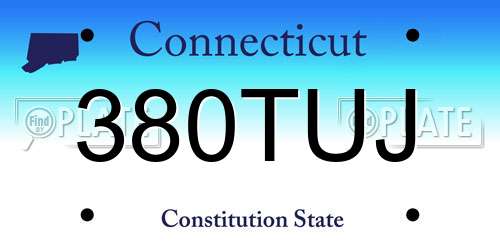 380TUJ Connecticut License Plate