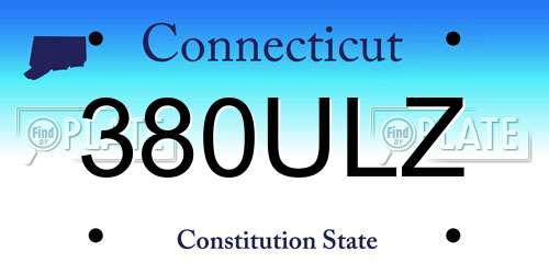 380ULZ Connecticut License Plate