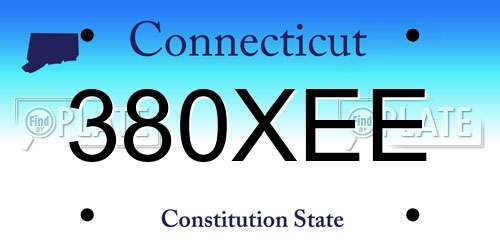 380XEE Connecticut License Plate