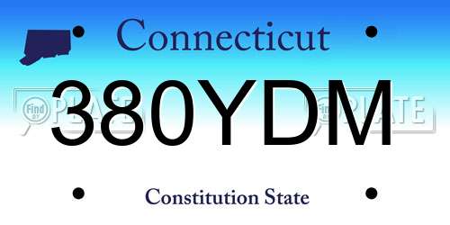 380YDM Connecticut License Plate