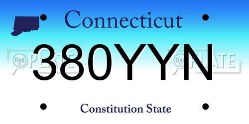 380YYN Connecticut License Plate