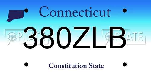 380ZLB Connecticut License Plate