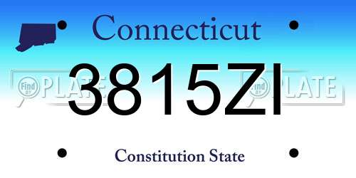 3815ZI Connecticut License Plate