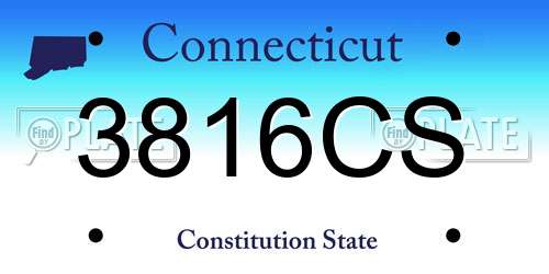 3816CS Connecticut License Plate