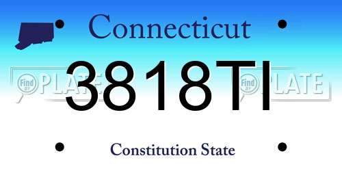 3818TI Connecticut License Plate
