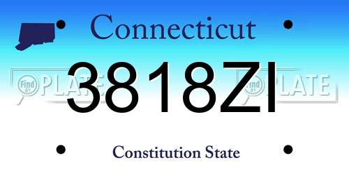 3818ZI Connecticut License Plate