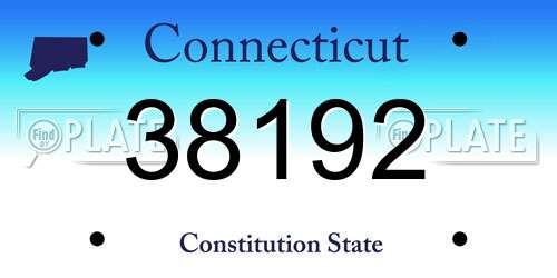 38192 Connecticut License Plate