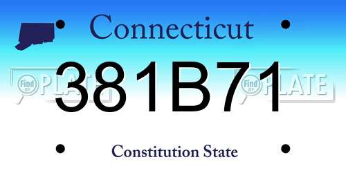 381B71 Connecticut License Plate