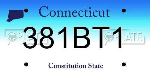 381BT1 Connecticut License Plate