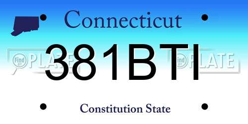 381BTI Connecticut License Plate
