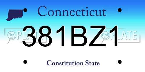 381BZ1 Connecticut License Plate