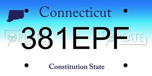 381EPF Connecticut License Plate