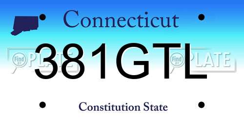 381GTL Connecticut License Plate