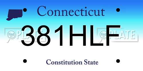 381HLF Connecticut License Plate