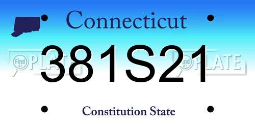 381S21 Connecticut License Plate