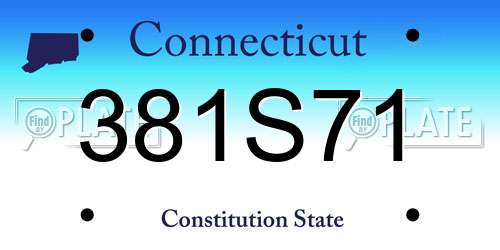 381S71 Connecticut License Plate