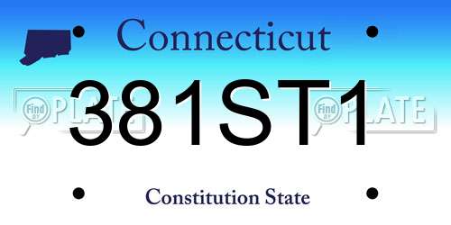 381ST1 Connecticut License Plate