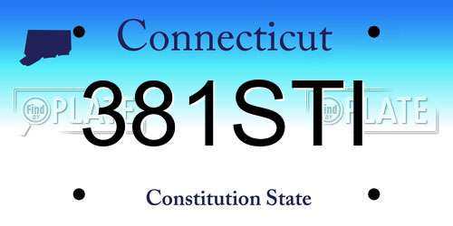 381STI Connecticut License Plate