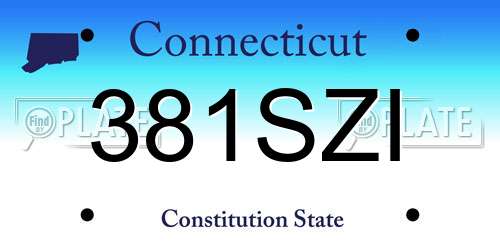 381SZI Connecticut License Plate