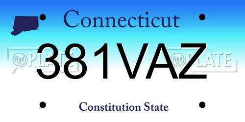 381VAZ Connecticut License Plate