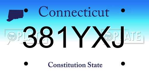 381YXJ Connecticut License Plate
