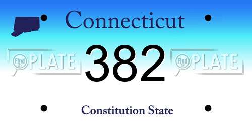 382 Connecticut License Plate