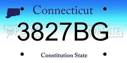 3827BG Connecticut License Plate