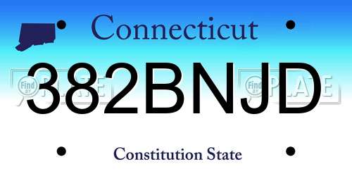 382BNJD Connecticut License Plate