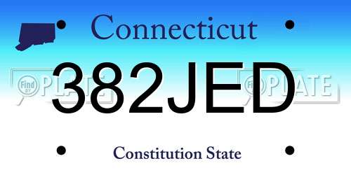 382JED Connecticut License Plate