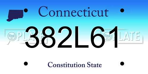 382L61 Connecticut License Plate