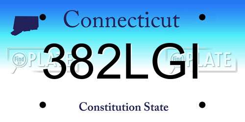 382LGI Connecticut License Plate