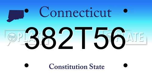 382T56 Connecticut License Plate