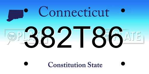 382T86 Connecticut License Plate