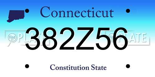 382Z56 Connecticut License Plate