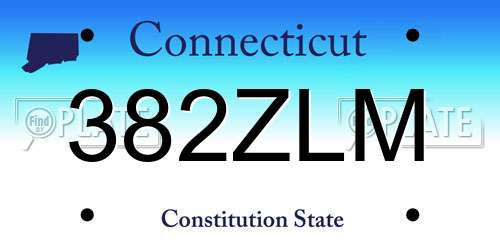 382ZLM Connecticut License Plate