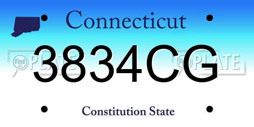 3834CG Connecticut License Plate