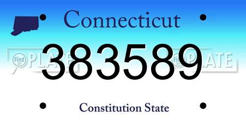 383589 Connecticut License Plate