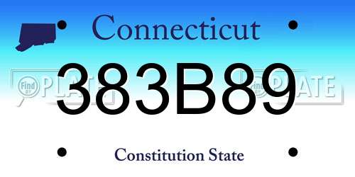 383B89 Connecticut License Plate