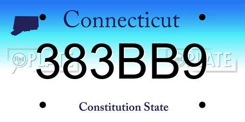 383BB9 Connecticut License Plate