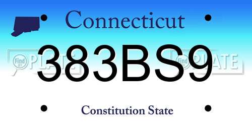 383BS9 Connecticut License Plate