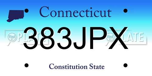 383JPX Connecticut License Plate