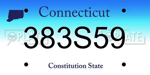 383S59 Connecticut License Plate
